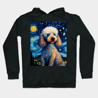 White Poodle Starry Night Hoodie